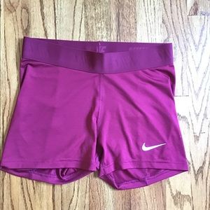 Maroon Nike Pro shorts
